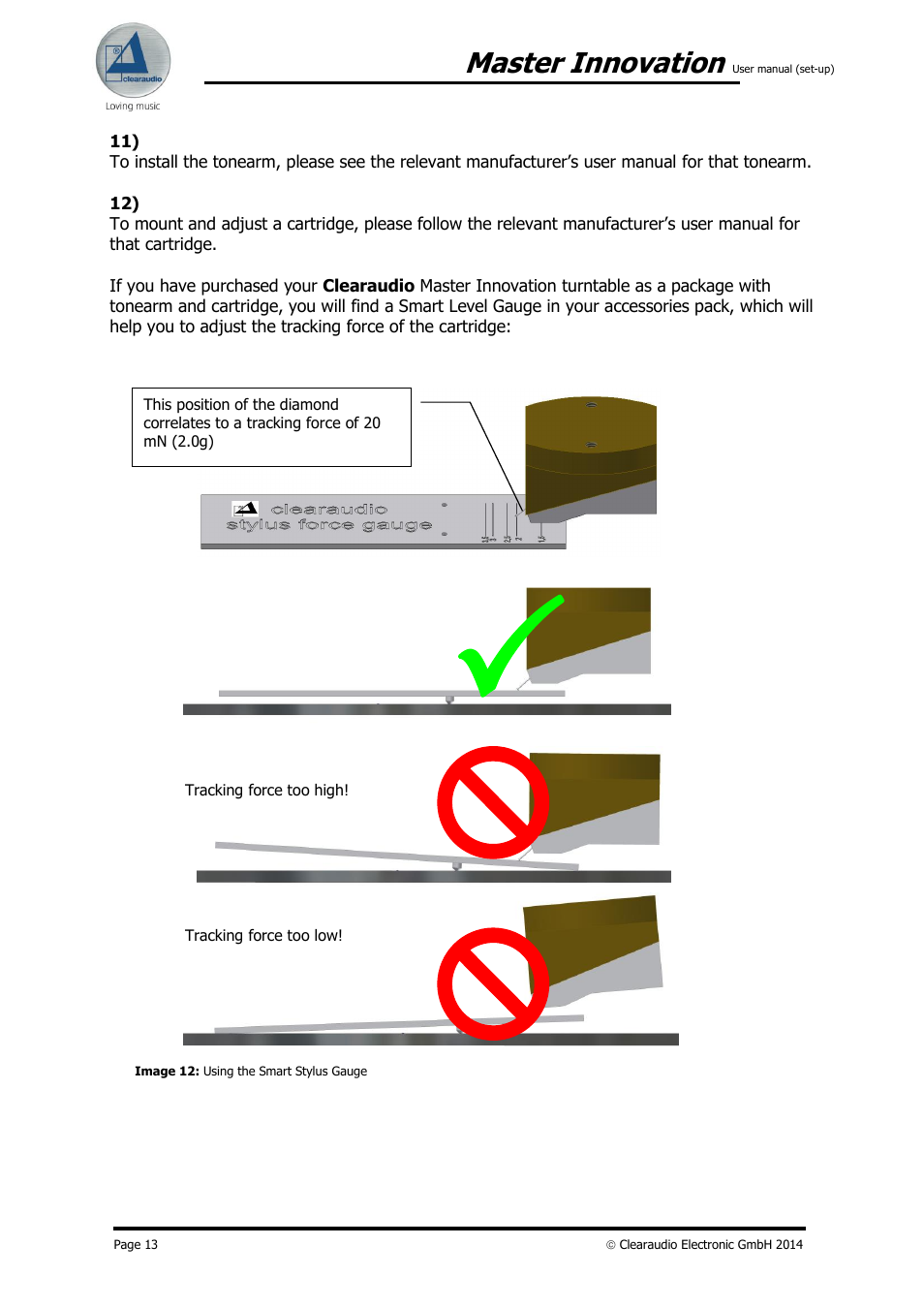 Master innovation | Clearaudio MASTER INNOVATION User Manual | Page 13 / 18