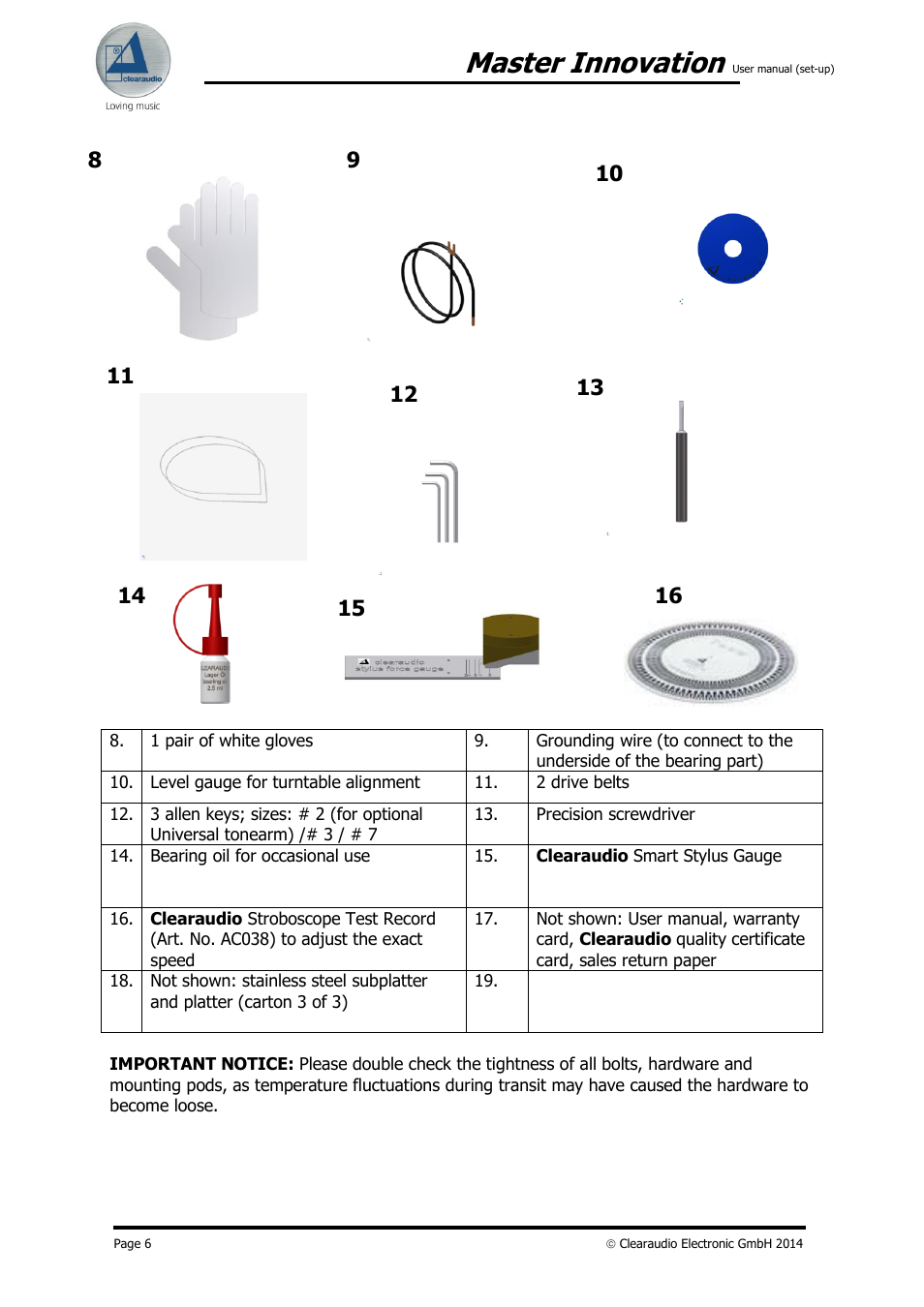 Master innovation | Clearaudio MASTER INNOVATION User Manual | Page 6 / 18