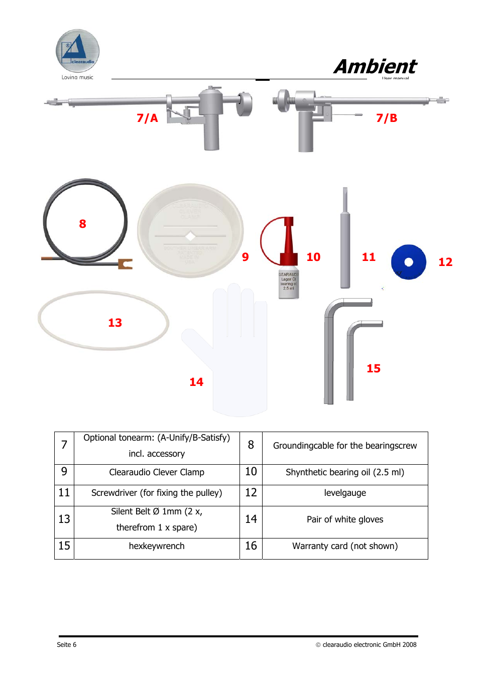 Ambient | Clearaudio AMBIENT User Manual | Page 6 / 22