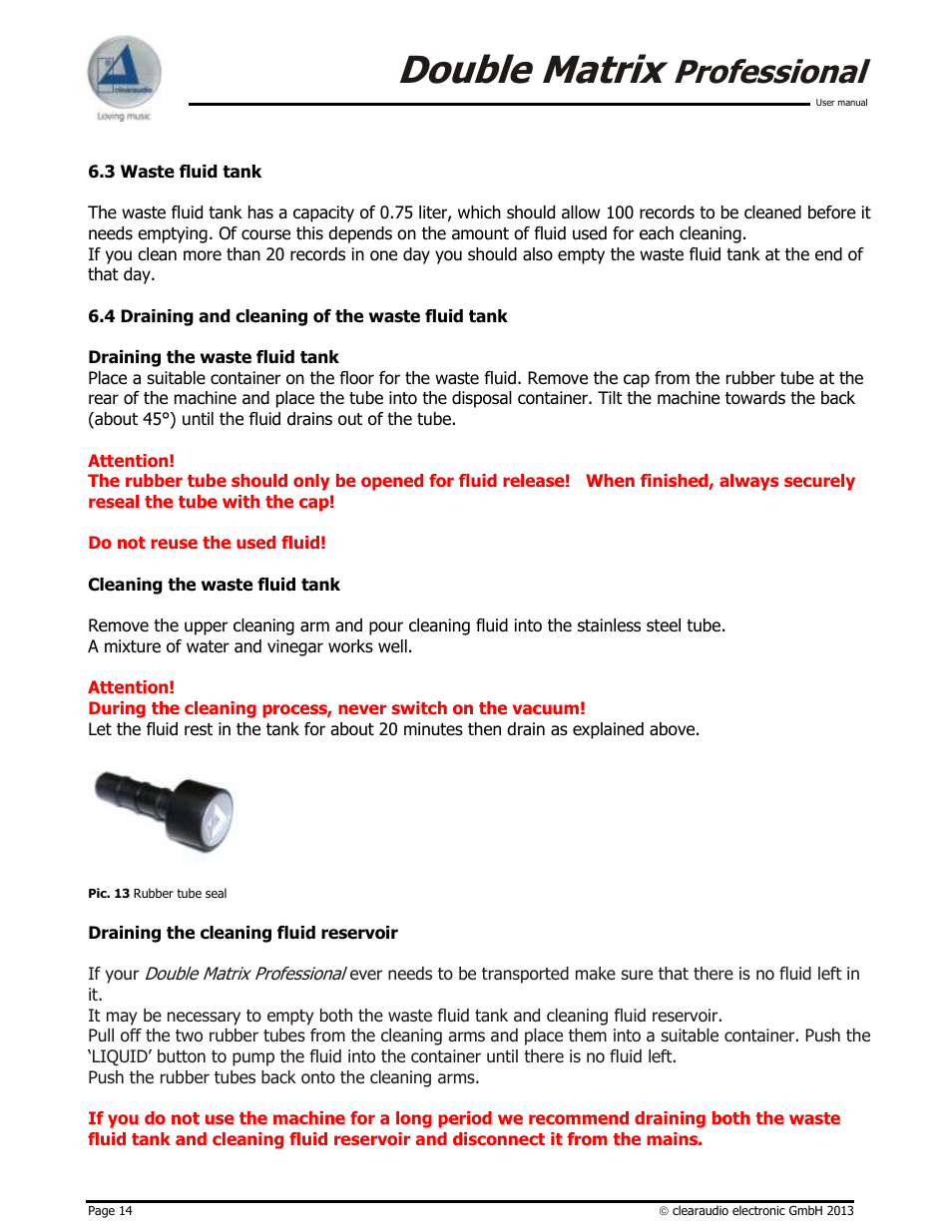 Double matrix, Professional | Clearaudio DOUBLE MATRIX PROFESSIONAL User Manual | Page 14 / 17