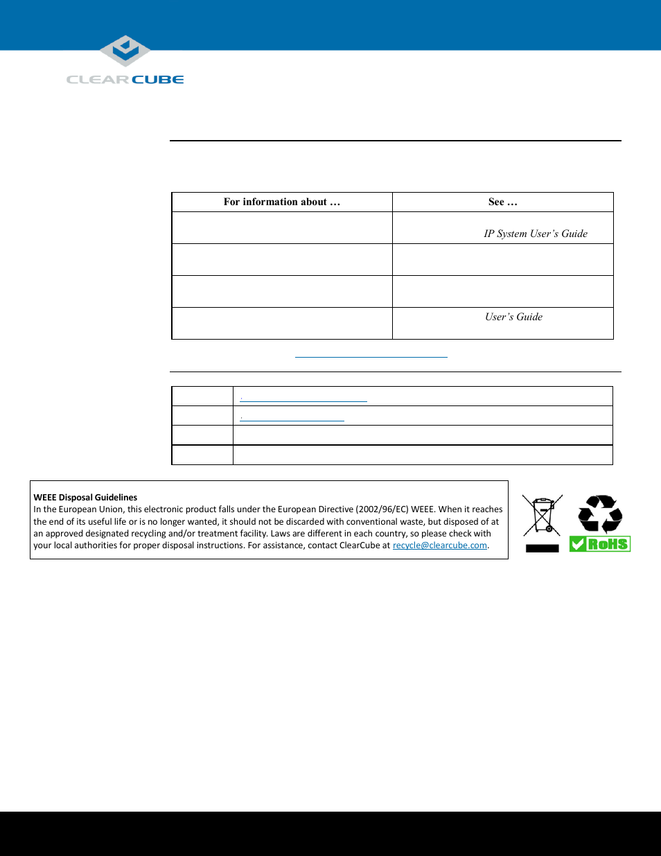 Related information and support | ClearCube M1020W-Series Engineering Workstation User Manual | Page 14 / 14