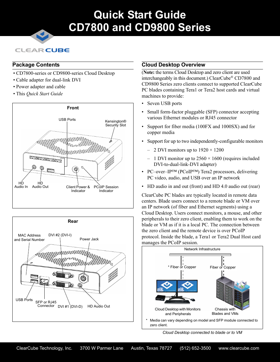 ClearCube CD9822 Cloud User Manual | 3 pages