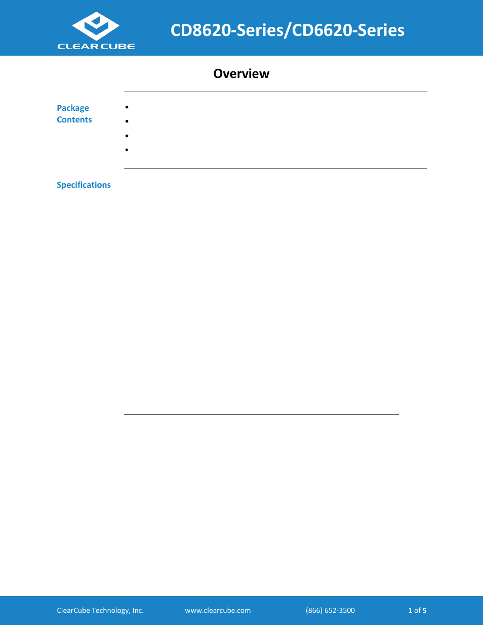 ClearCube CD662x Thin Client User Manual | 5 pages