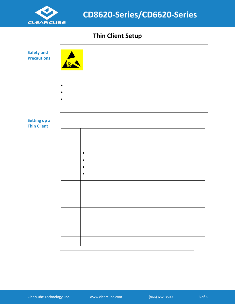 Thin client setup | ClearCube CD662x Thin Client User Manual | Page 3 / 5