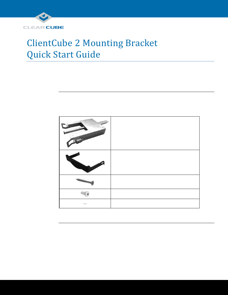 ClearCube ClientCube 2 Mounting Bracket User Manual | 6 pages