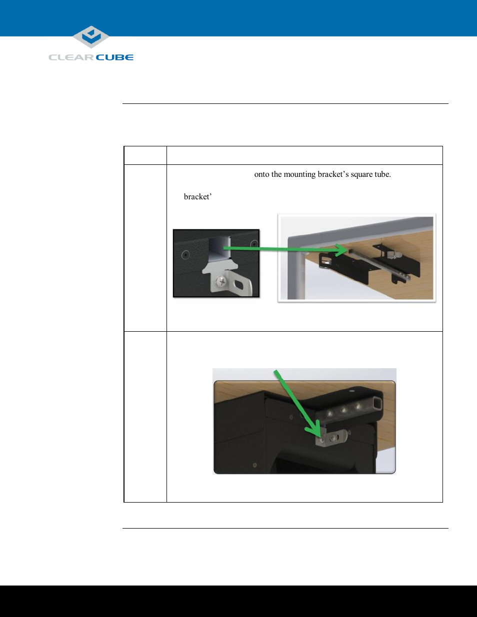 Installation | ClearCube ClientCube 2 Mounting Bracket User Manual | Page 5 / 6