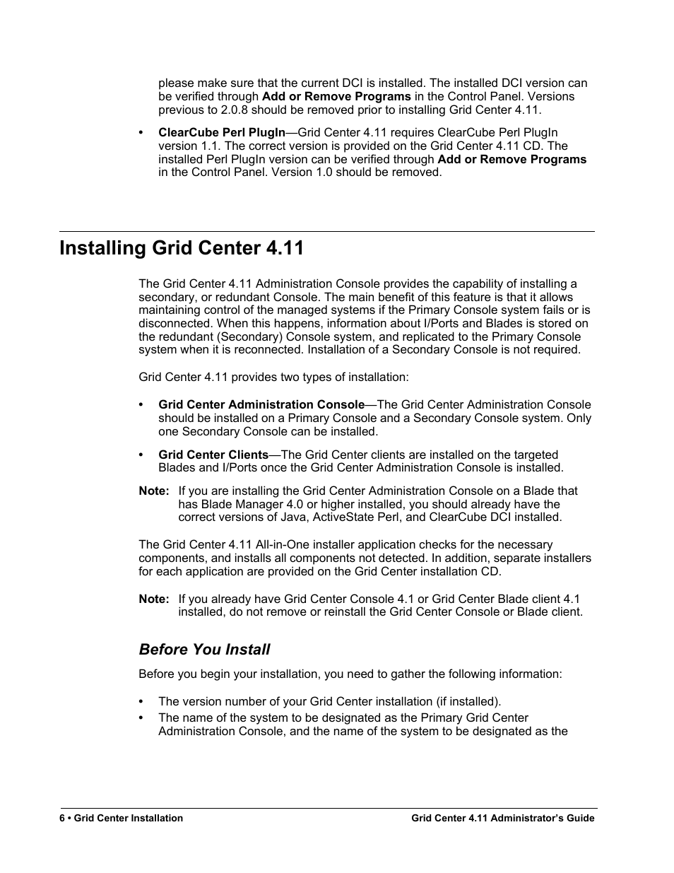 Installing grid center 4.11, Before you install | ClearCube Grid Center Admin Guide 4.11 User Manual | Page 12 / 78