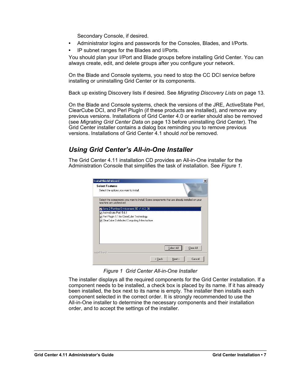 Using grid center’s all-in-one installer, Figure 1, Grid center all-in-one installer | ClearCube Grid Center Admin Guide 4.11 User Manual | Page 13 / 78