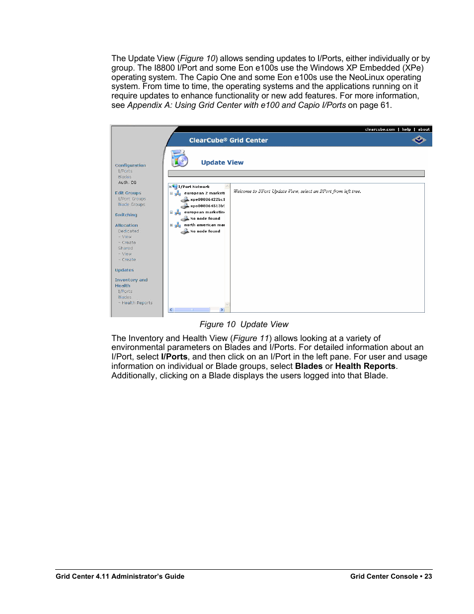 Figure 10, Update view | ClearCube Grid Center Admin Guide 4.11 User Manual | Page 29 / 78