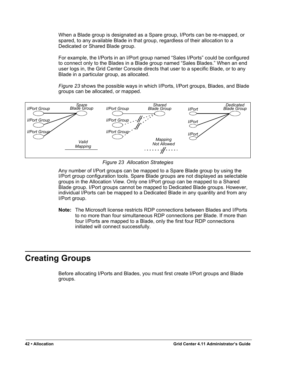 Creating groups, Figure 23, Allocation strategies | ClearCube Grid Center Admin Guide 4.11 User Manual | Page 48 / 78