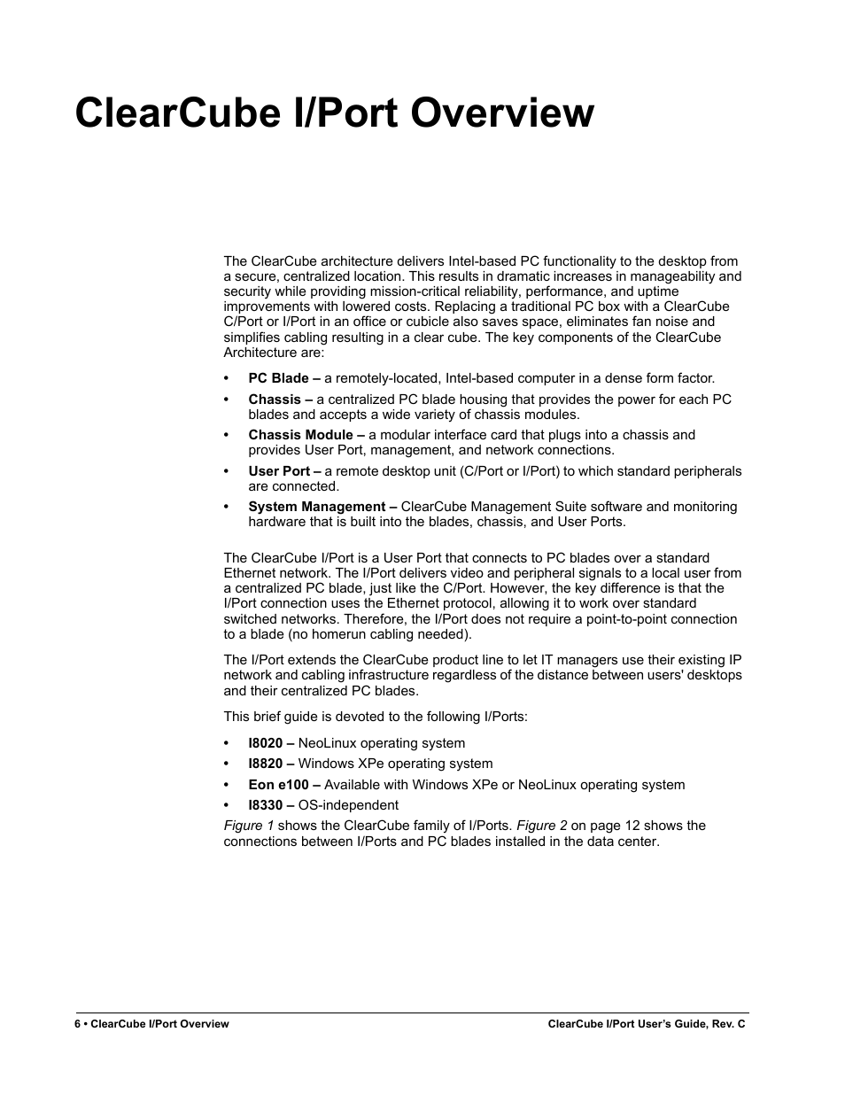 Clearcube i/port overview | ClearCube I/Port Quick Reference Guide User Manual | Page 10 / 38