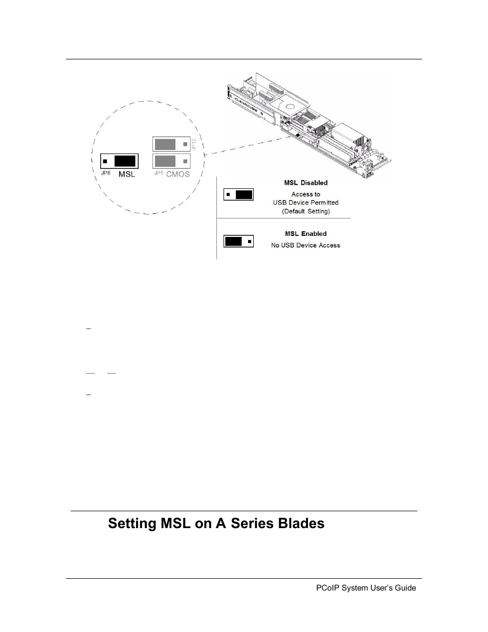3 setting msl on a-series blades, Setting msl on a-series blades | ClearCube PCoIP System User's Guide User Manual | Page 105 / 126