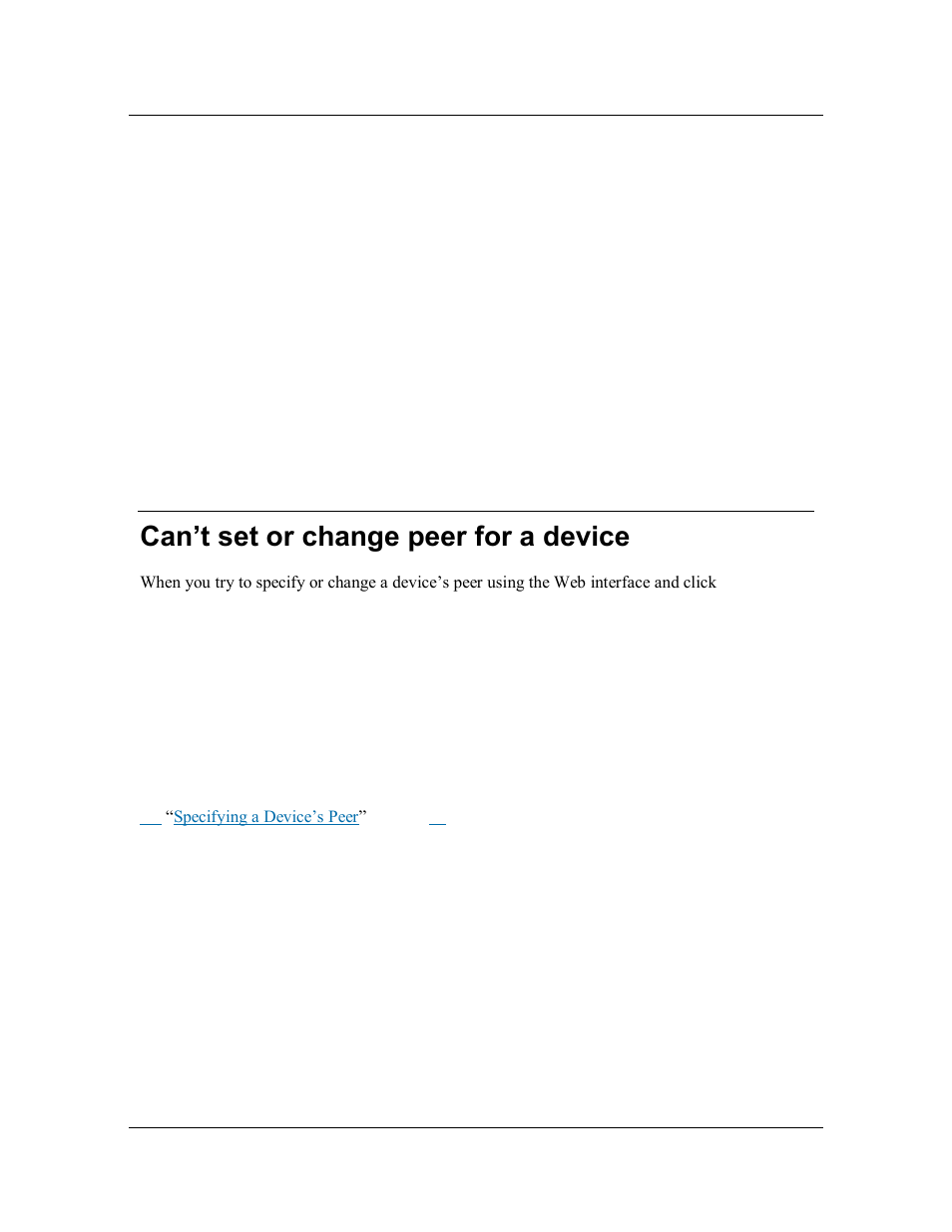 Appendix b: troubleshooting, Can’t set or change peer for a device, Resolution | Appendix b, Troubleshooting | ClearCube PCoIP System User's Guide User Manual | Page 118 / 126