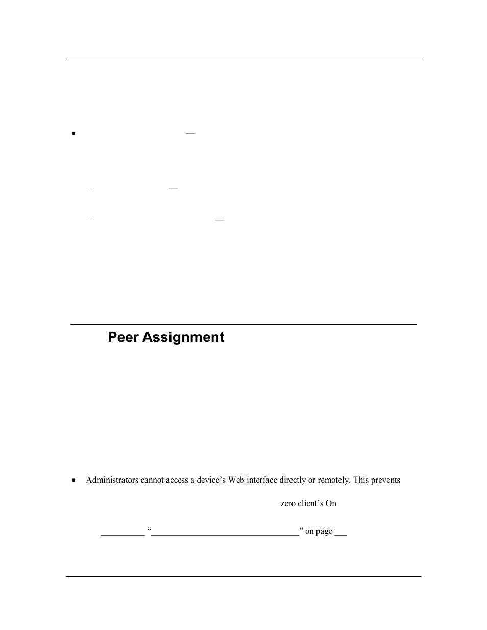 2 peer assignment, 1 static assignment (direct connection), Peer assignment | Static assignment (direct connection) | ClearCube PCoIP System User's Guide User Manual | Page 20 / 126