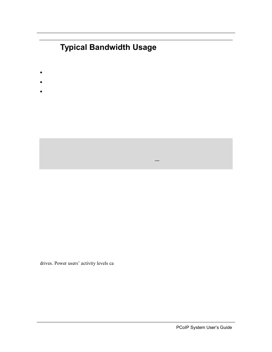 5 typical bandwidth usage, 1 user types and bandwidth consumption, Typical bandwidth usage | User types and bandwidth consumption | ClearCube PCoIP System User's Guide User Manual | Page 31 / 126