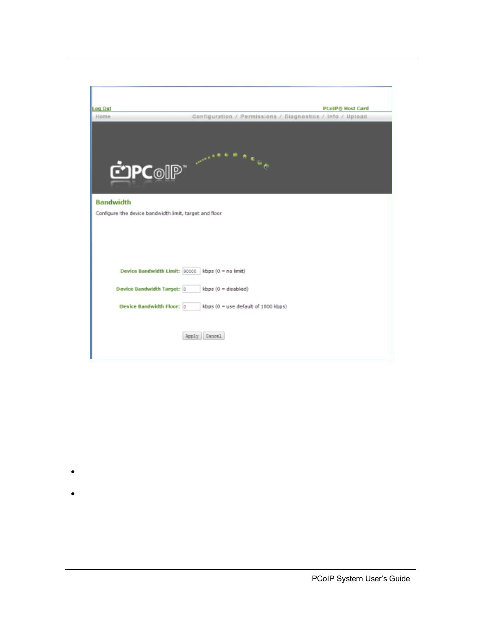 1 device bandwidth limit, Device bandwidth limit | ClearCube PCoIP System User's Guide User Manual | Page 33 / 126