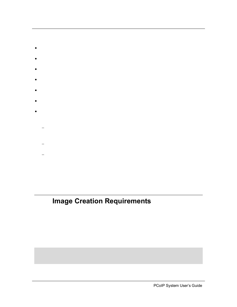 5 image creation requirements, Image creation requirements | ClearCube PCoIP System User's Guide User Manual | Page 49 / 126