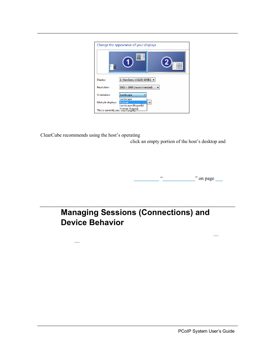 1 session control and peer information, Session control and peer information | ClearCube PCoIP System User's Guide User Manual | Page 95 / 126