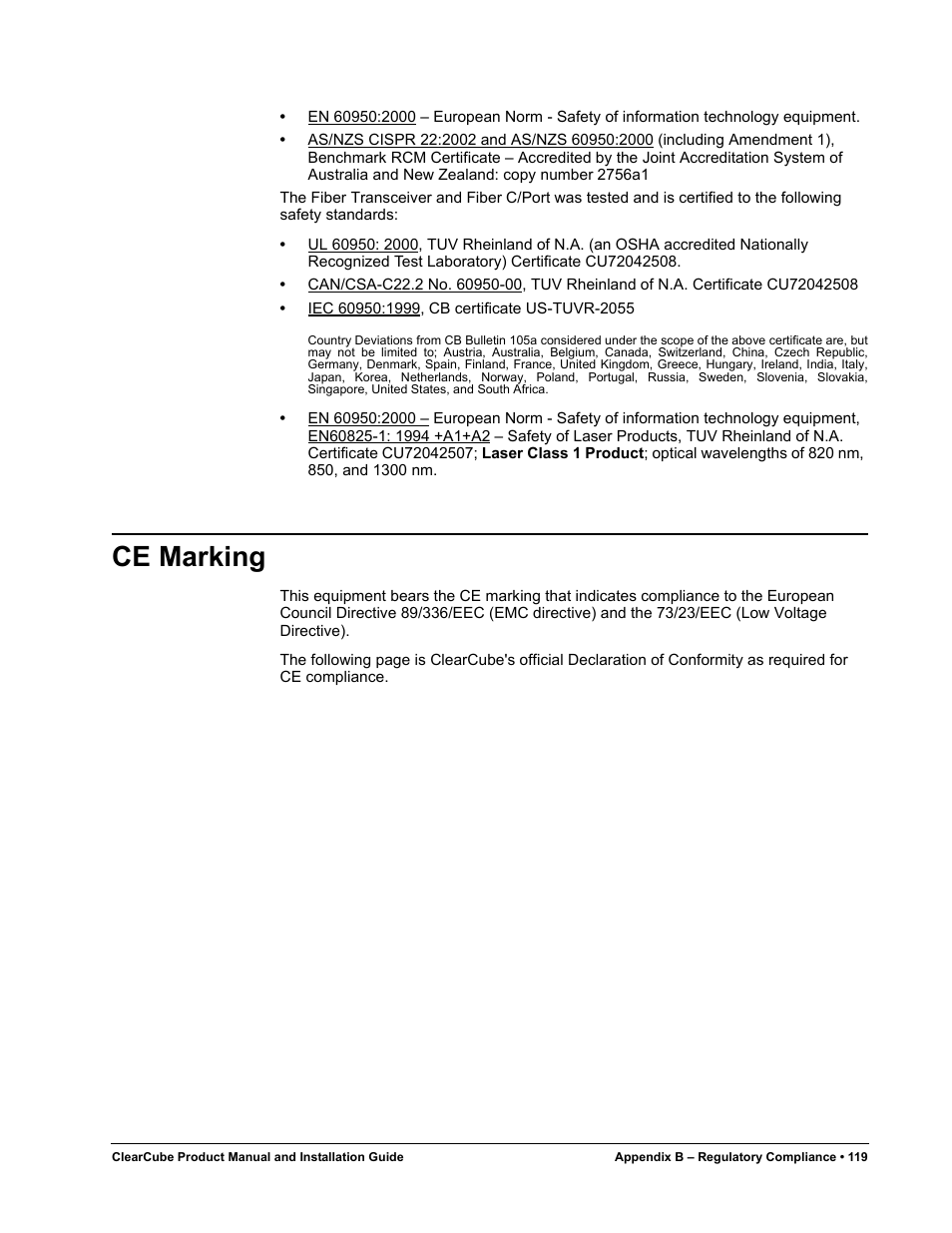 Ce marking | ClearCube R Series Pentium 4 User Manual | Page 129 / 142