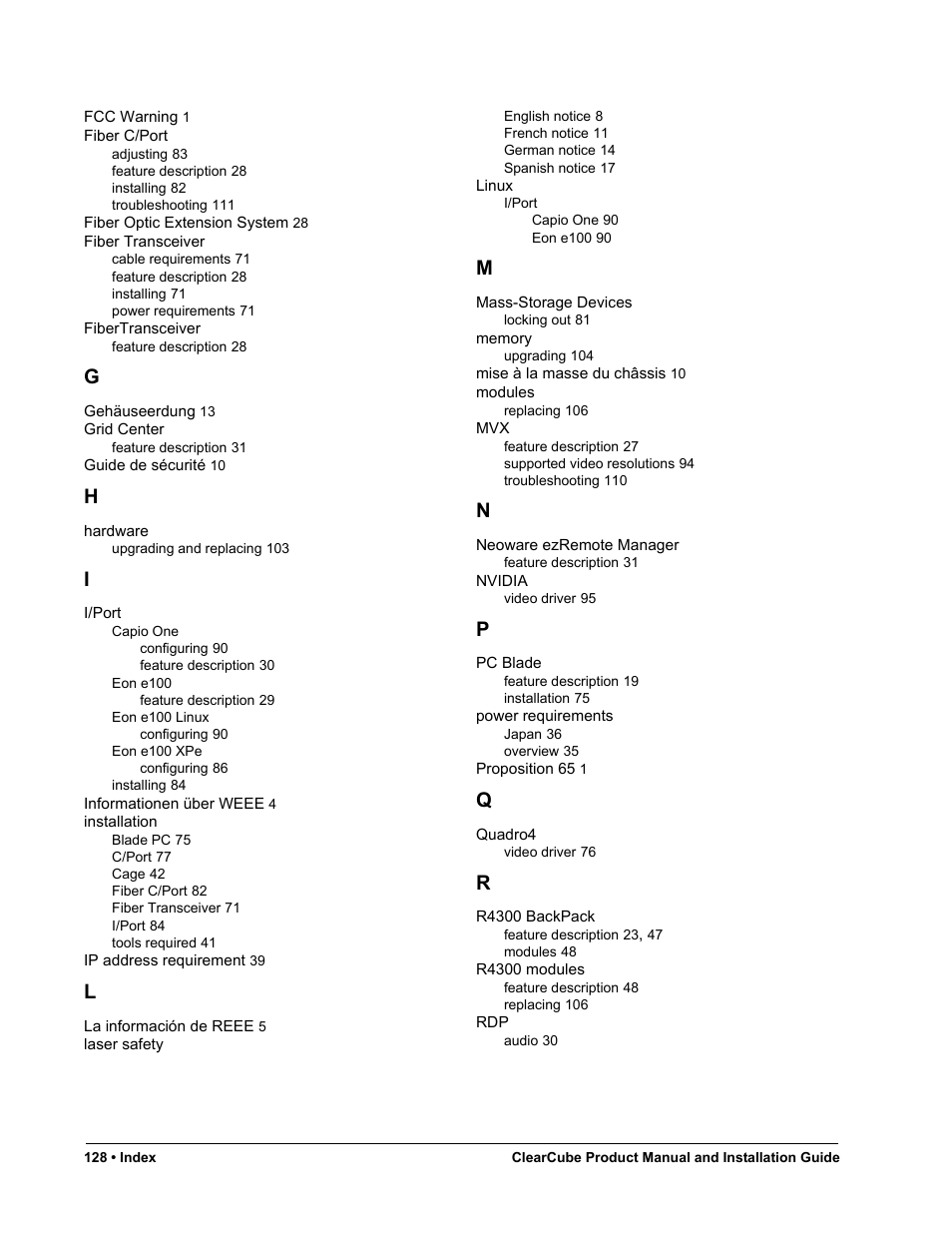 ClearCube R Series Pentium 4 User Manual | Page 138 / 142