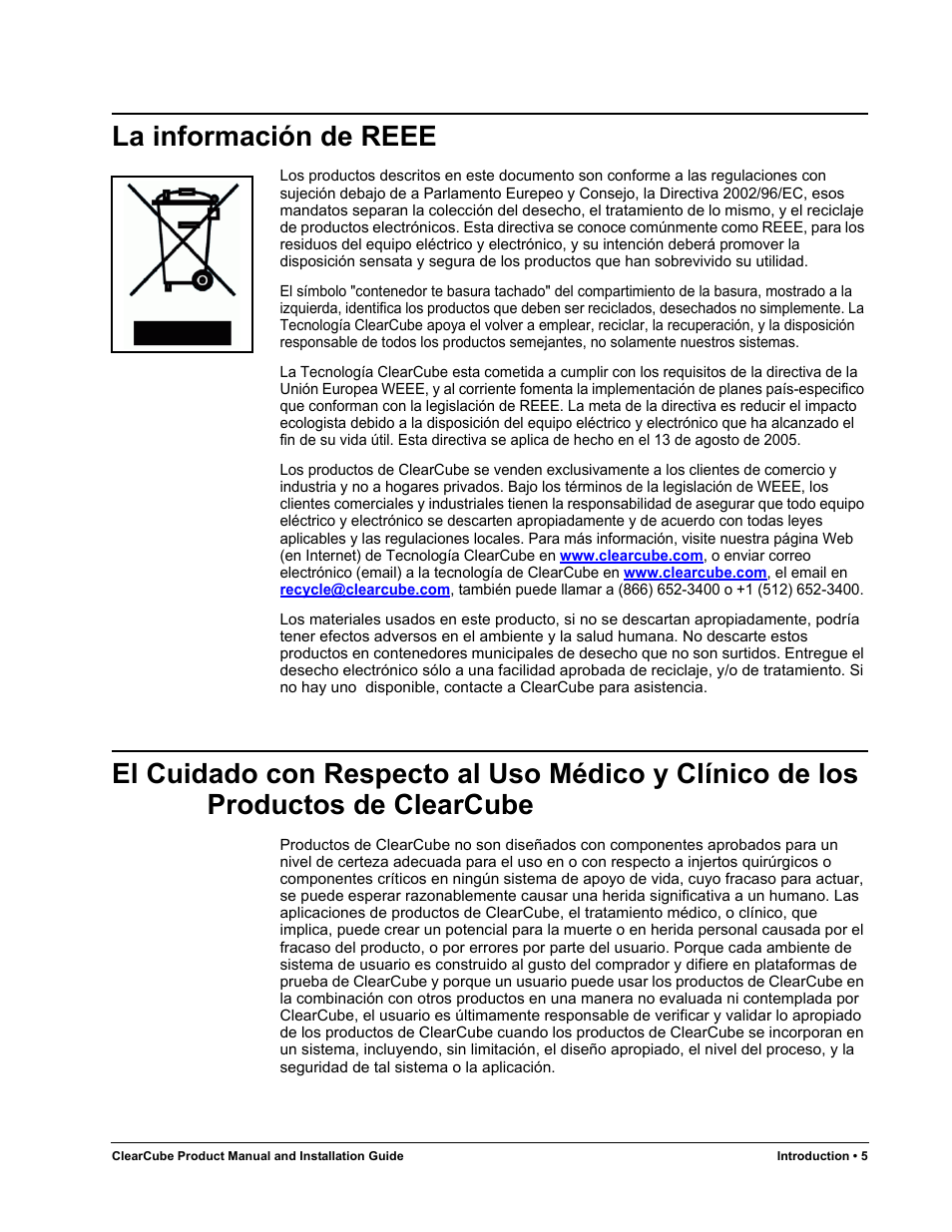 La información de reee | ClearCube R Series Pentium 4 User Manual | Page 15 / 142