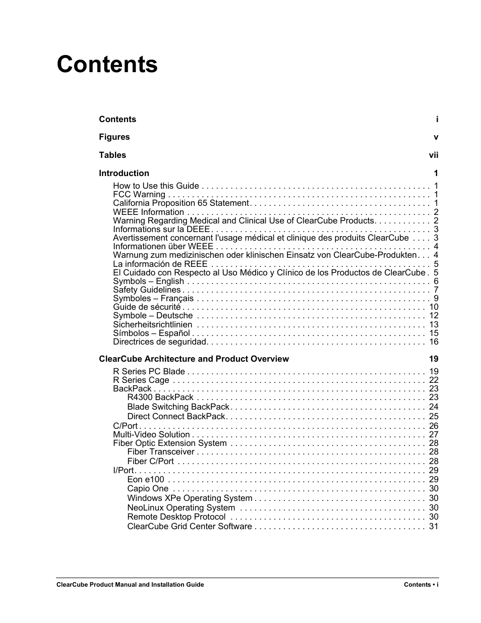 ClearCube R Series Pentium 4 User Manual | Page 3 / 142