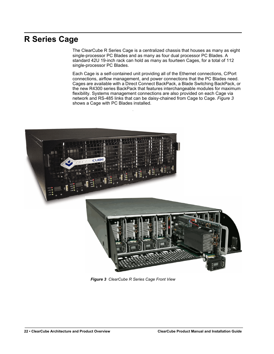 R series cage, Figure 3, Clearcube r series cage front view | ClearCube R Series Pentium 4 User Manual | Page 32 / 142