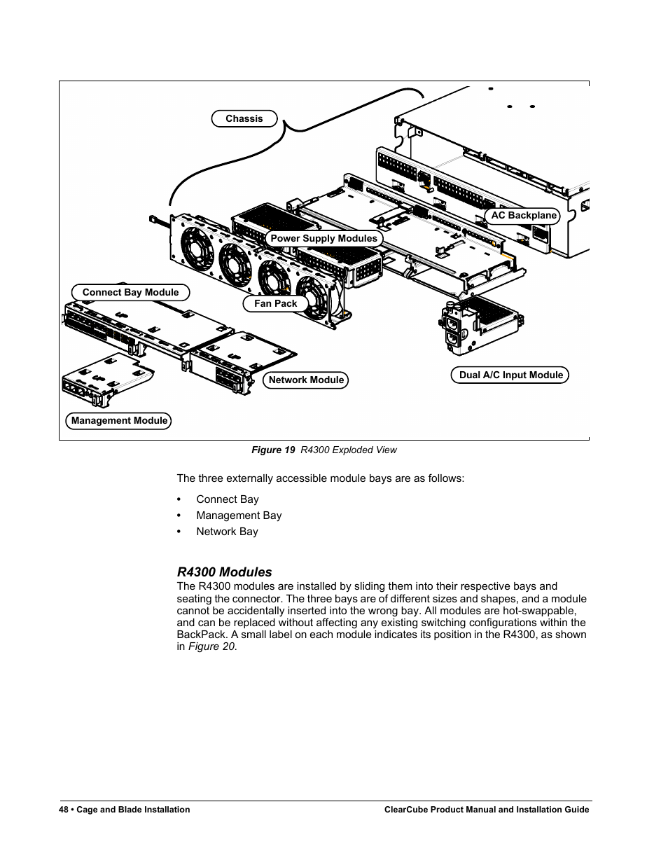 R4300 modules, Figure 19, R4300 exploded view | ClearCube R Series Pentium 4 User Manual | Page 58 / 142