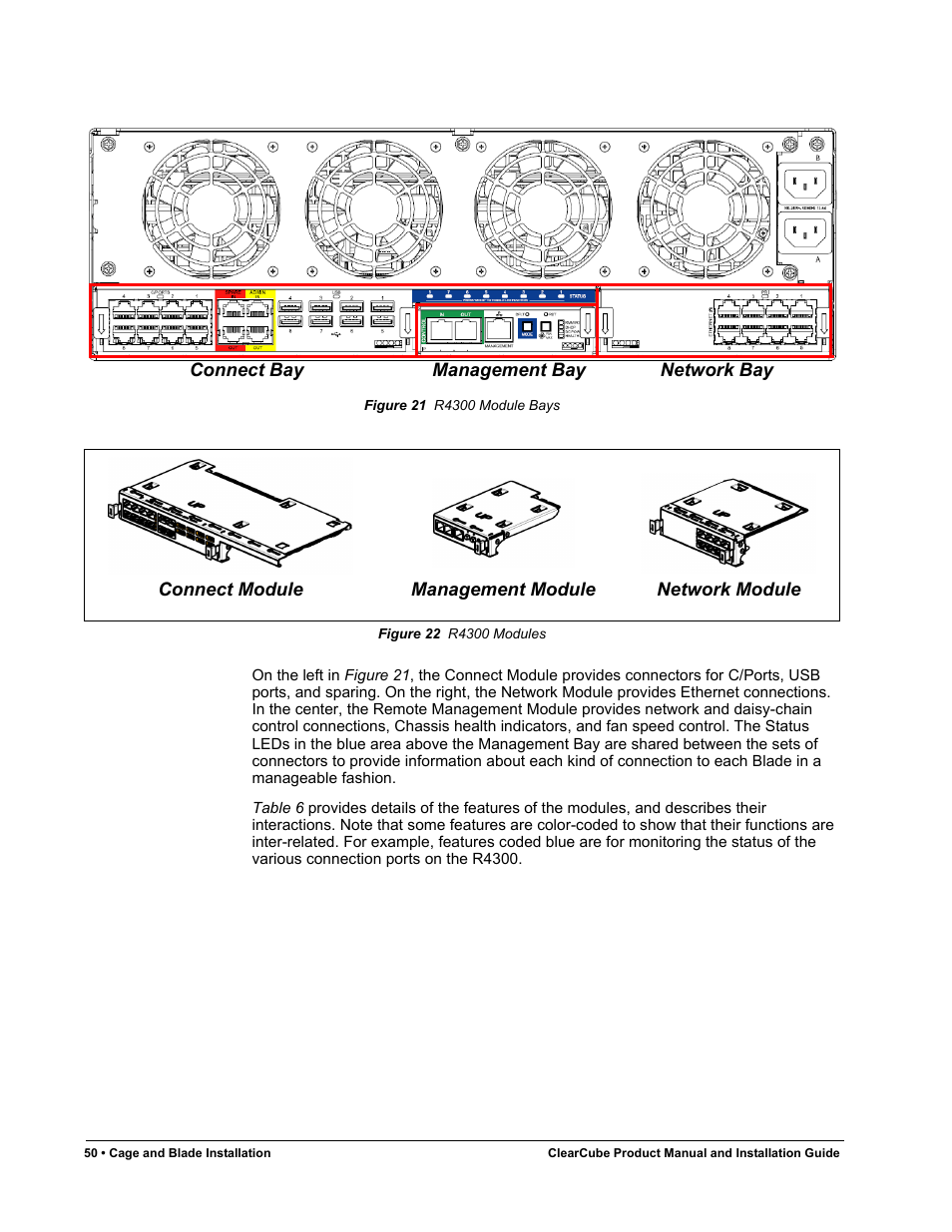 Figure 21, R4300 module bays, Figure 22 | R4300 modules | ClearCube R Series Pentium 4 User Manual | Page 60 / 142