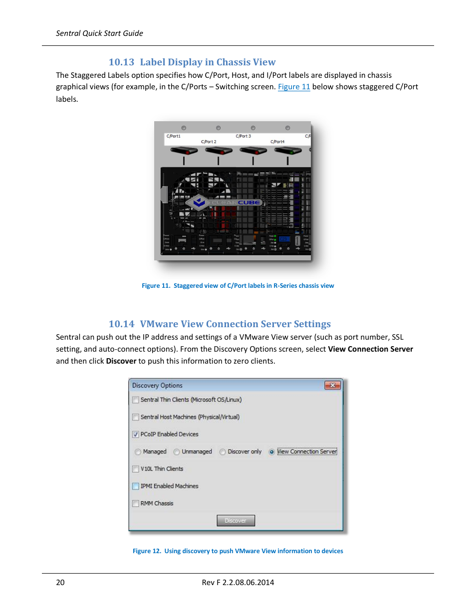 13 label display in chassis view, 14 vmware view connection server settings | ClearCube Sentral 6.9.3 User Manual | Page 27 / 61