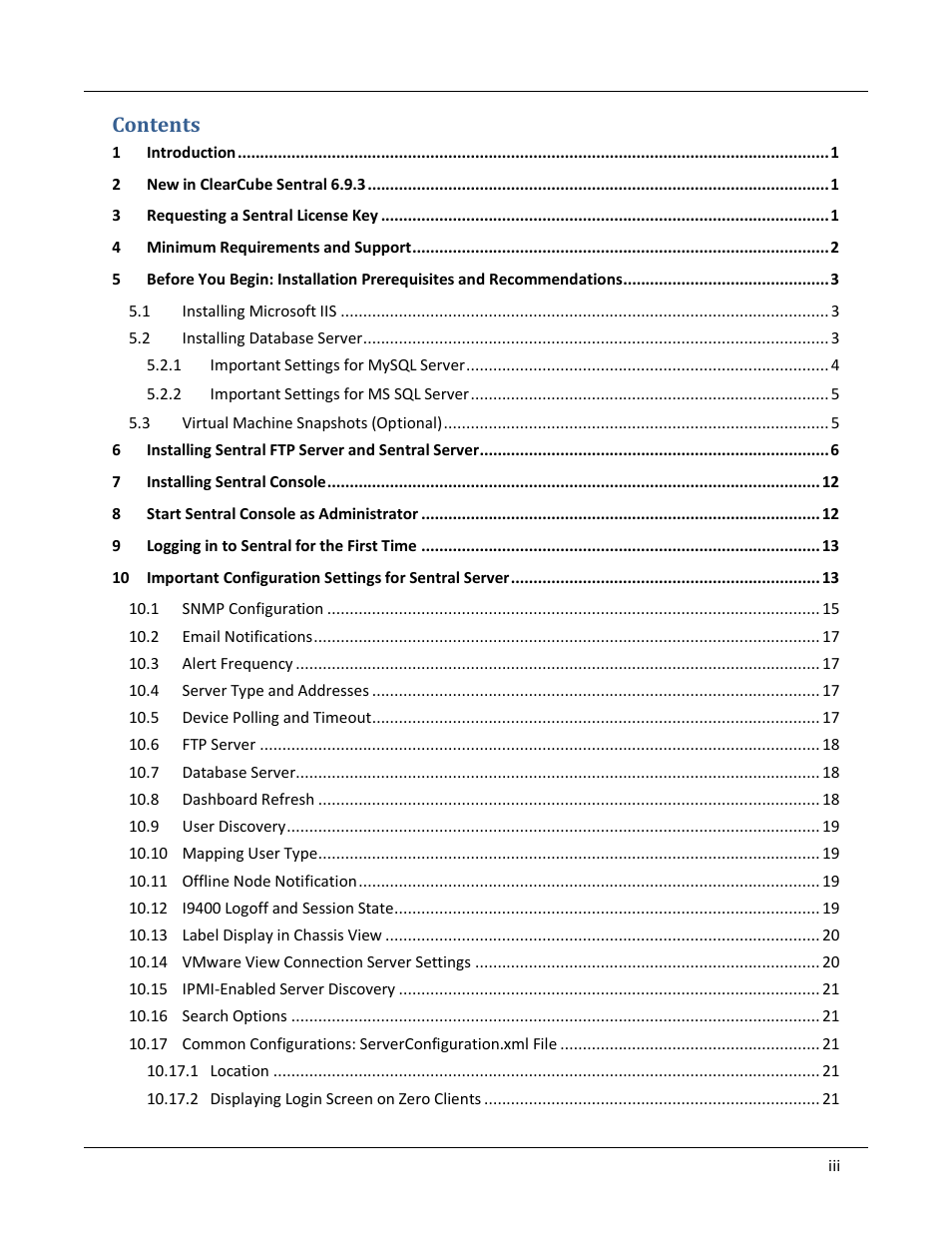 ClearCube Sentral 6.9.3 User Manual | Page 3 / 61