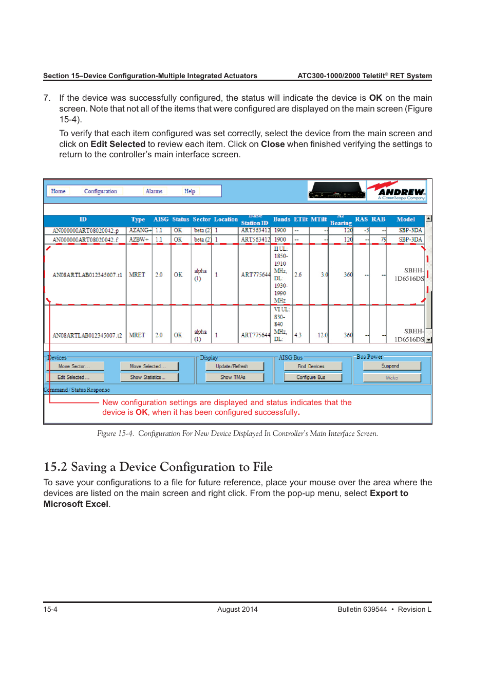 2 saving a device configuration to file | CommScope ATC300-2000 User Manual | Page 147 / 214