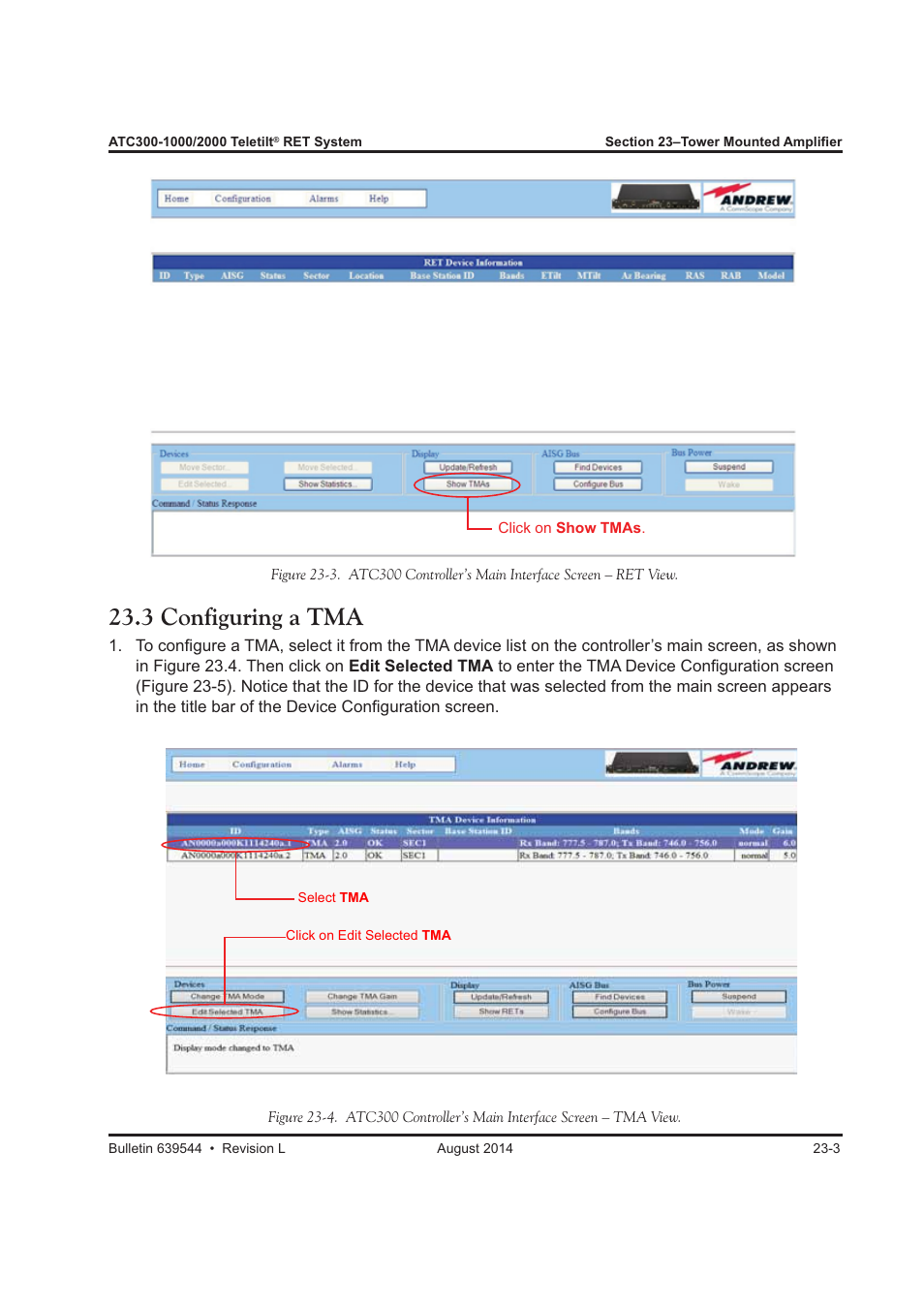 3 configuring a tma | CommScope ATC300-2000 User Manual | Page 182 / 214