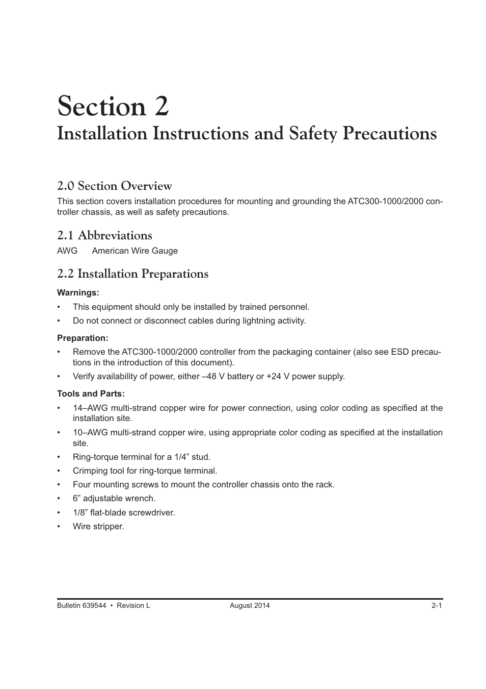 Installation instructions and safety precautions, 1 abbreviations, 2 installation preparations | CommScope ATC300-2000 User Manual | Page 30 / 214