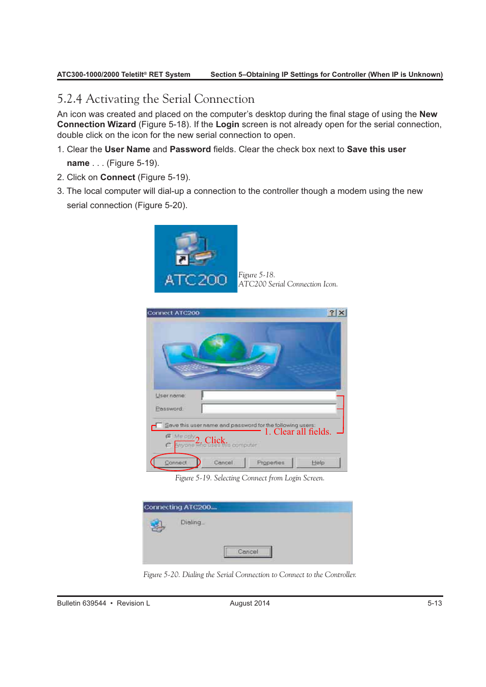 4 activating the serial connection | CommScope ATC300-2000 User Manual | Page 62 / 214