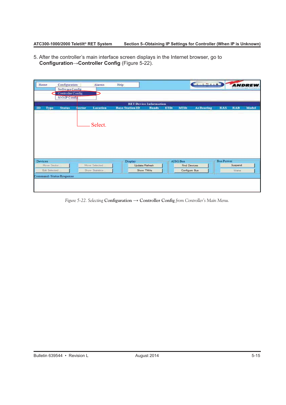 Select | CommScope ATC300-2000 User Manual | Page 64 / 214