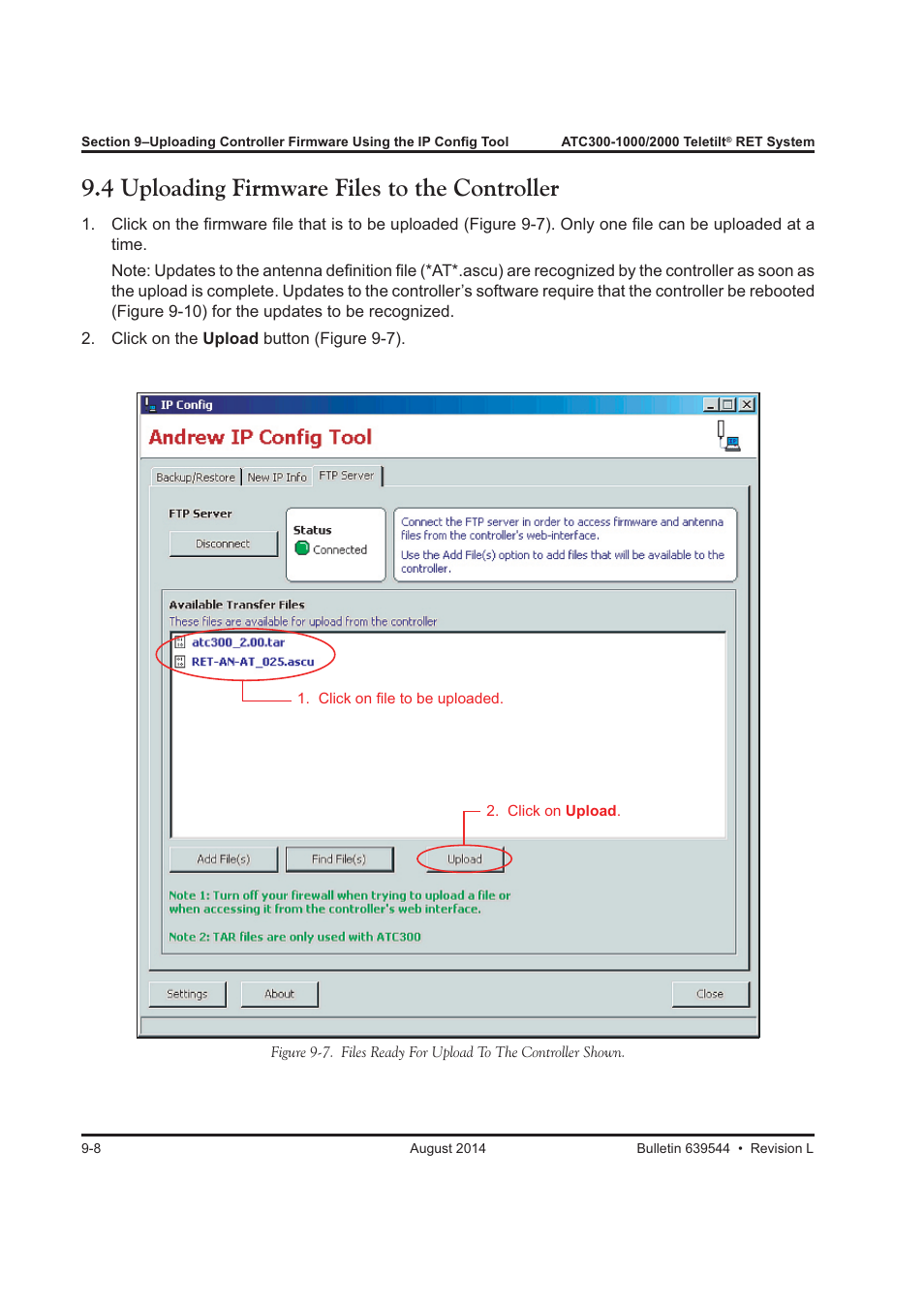 4 uploading firmware files to the controller | CommScope ATC300-2000 User Manual | Page 96 / 214