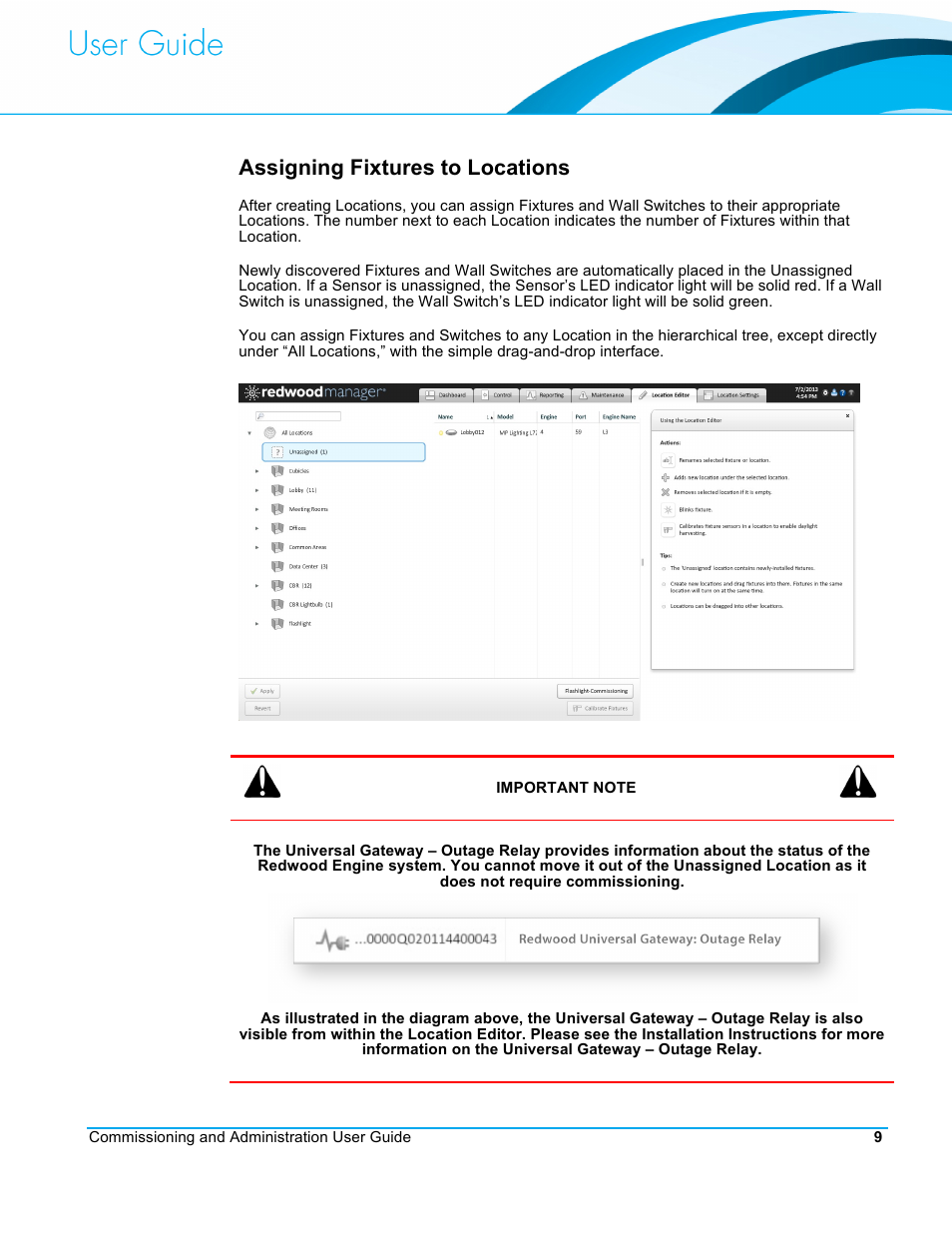 Assigning fixtures to locations | CommScope Redwood version 3.2 User Manual | Page 12 / 41