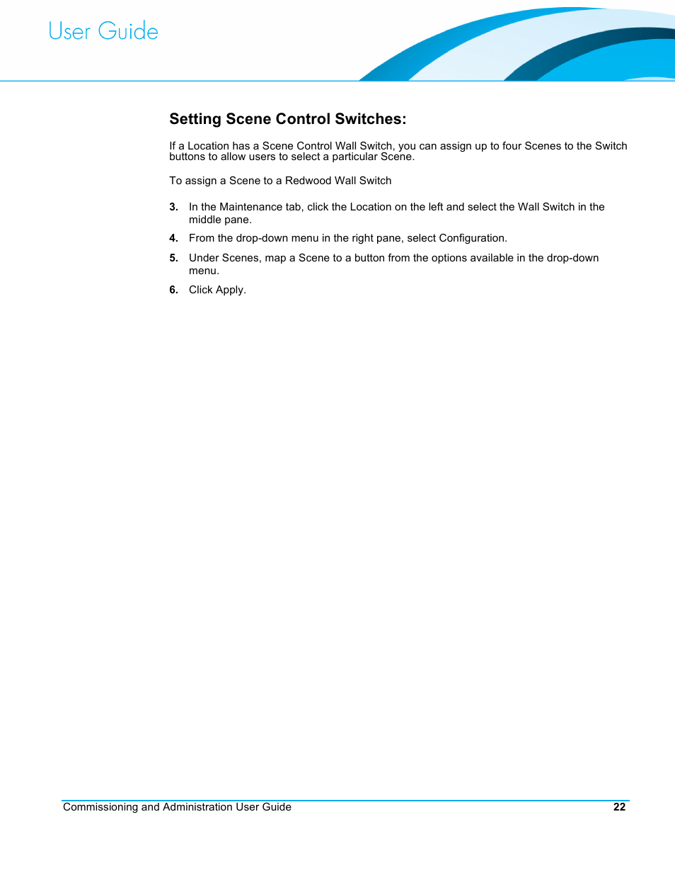 Setting scene control switches | CommScope Redwood version 3.2 User Manual | Page 25 / 41