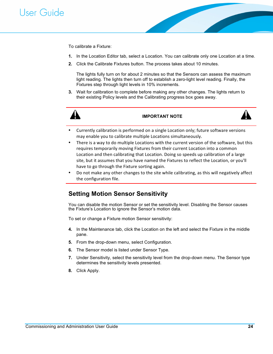 Setting motion sensor sensitivity | CommScope Redwood version 3.2 User Manual | Page 27 / 41