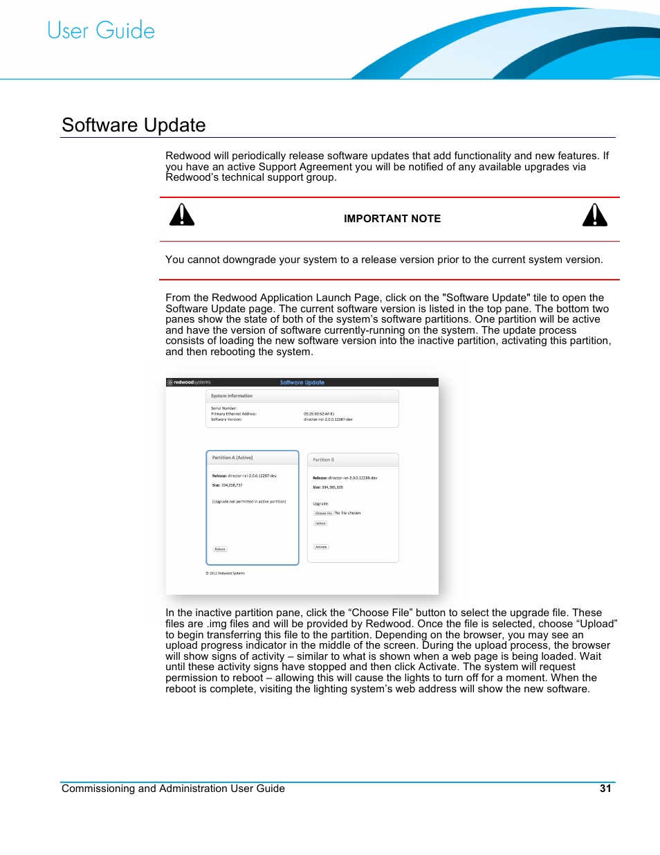 Software update | CommScope Redwood version 3.2 User Manual | Page 34 / 41