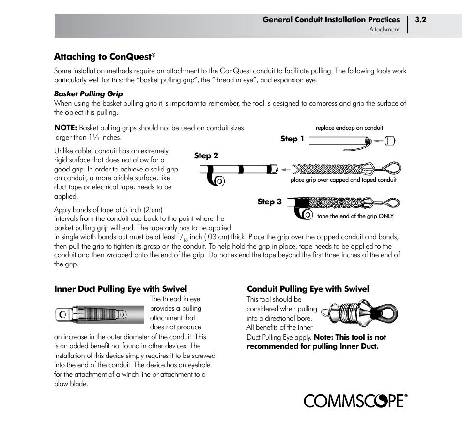 Attaching to conquest | CommScope ConQuest Conduit Construction User Manual | Page 15 / 79