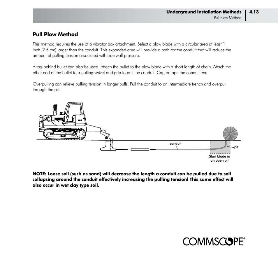 Pull plow method | CommScope ConQuest Conduit Construction User Manual | Page 31 / 79