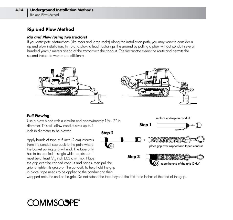 Rip and plow method | CommScope ConQuest Conduit Construction User Manual | Page 32 / 79