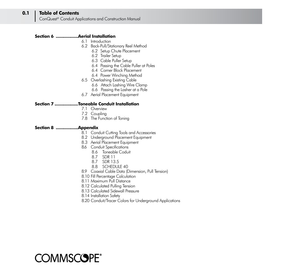 CommScope ConQuest Conduit Construction User Manual | Page 4 / 79