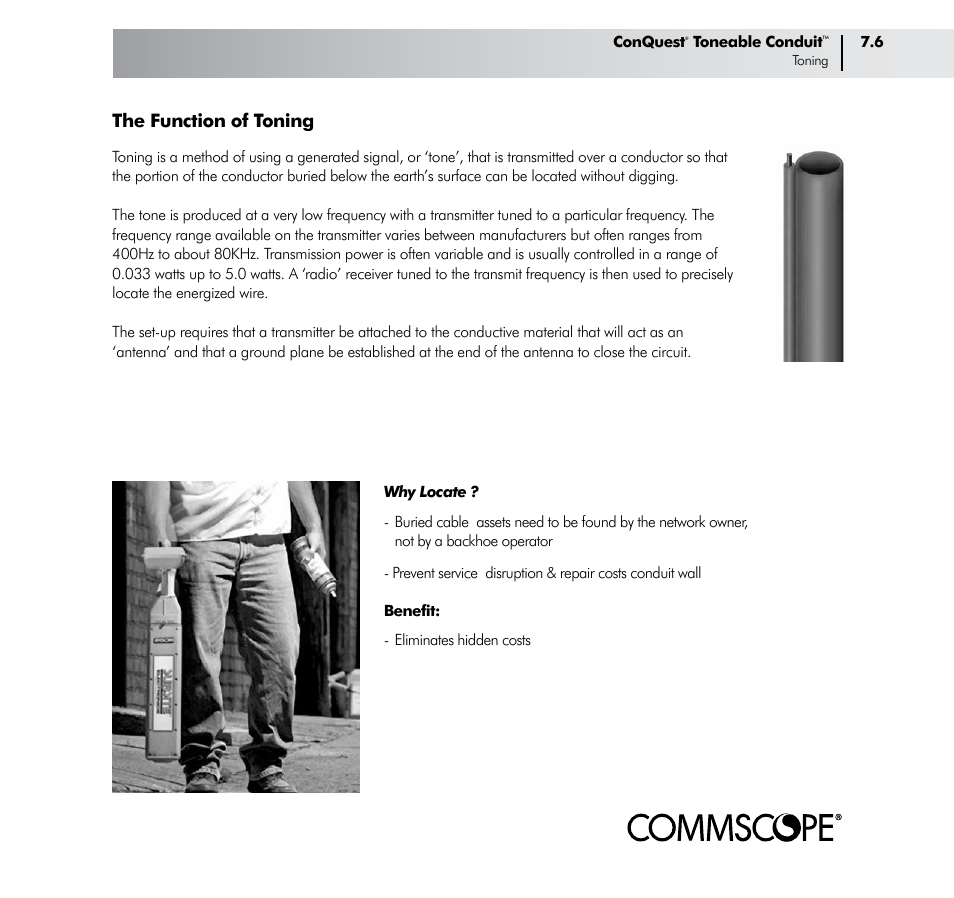 The function of toning | CommScope ConQuest Conduit Construction User Manual | Page 57 / 79