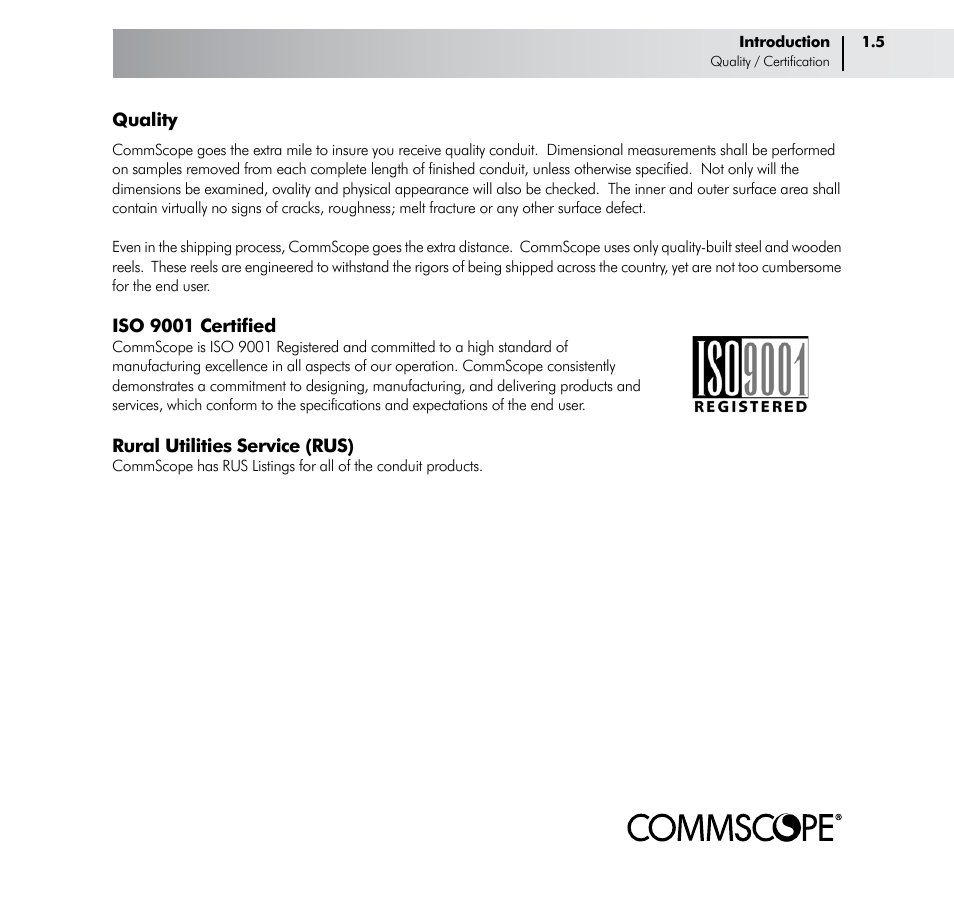 CommScope ConQuest Conduit Construction User Manual | Page 9 / 79