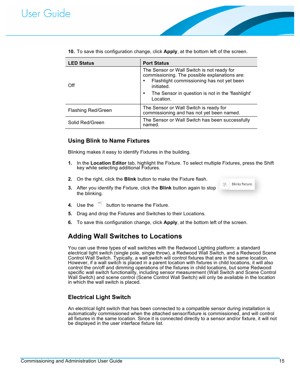 Adding wall switches to locations | CommScope Redwood version 3.1 User Manual | Page 16 / 42