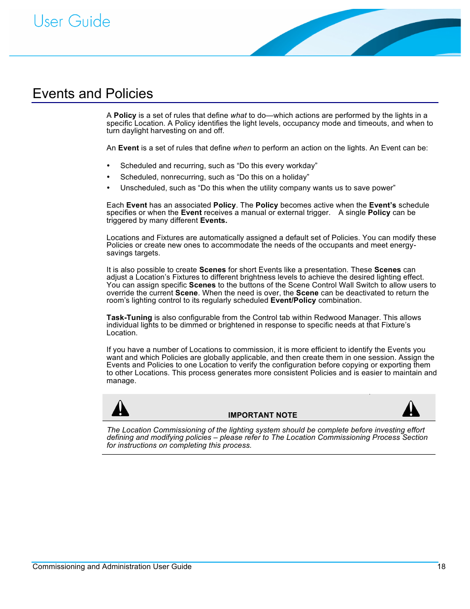 Events and policies | CommScope Redwood version 3.1 User Manual | Page 19 / 42