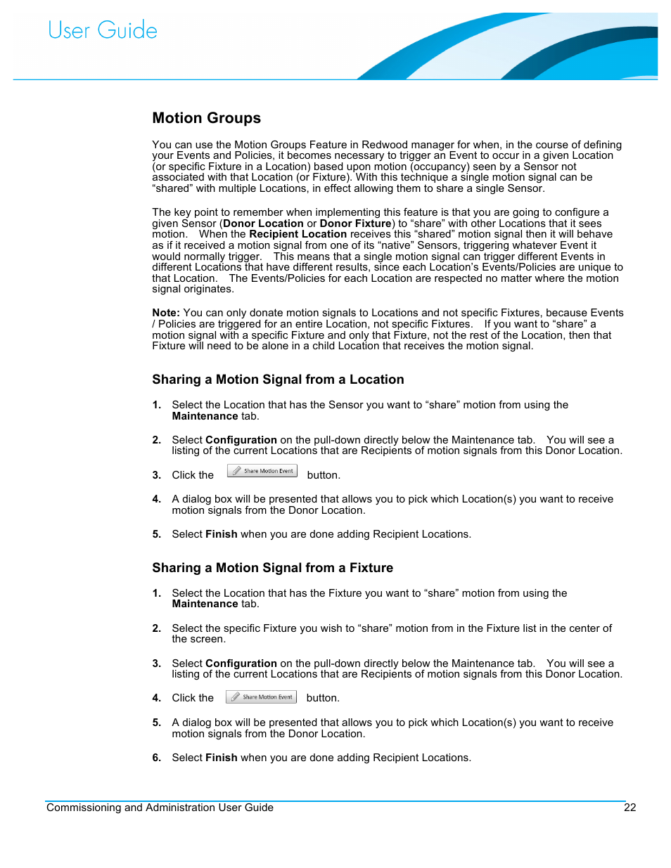 Motion groups | CommScope Redwood version 3.1 User Manual | Page 23 / 42